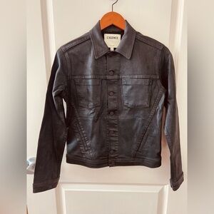 L'AGENCE Celine Black Glitter Coated Jacket